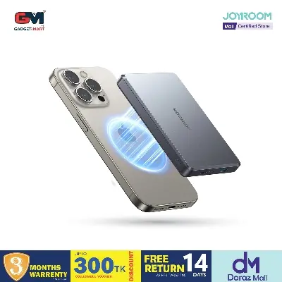 Picture of Joyroom JR-PBM08 Pro Ultra Slim 20W Magnetic Wireless Power Bank 10000mAh- Black - Black