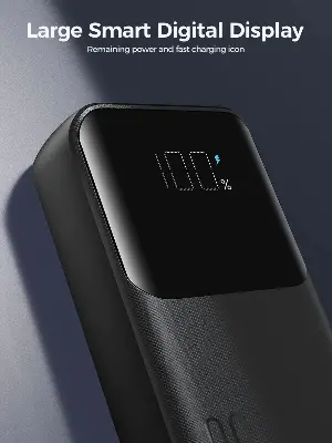 Picture of Joyroom JR-PBC06 30W Mini  10000mAh Power Bank with Dual Cables - Black - Black