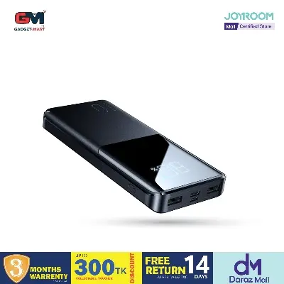Picture of JOYROOM JR-QP191 22.5W 10000mAh Power Bank With USB to Type.C 0.3m Cable - Black