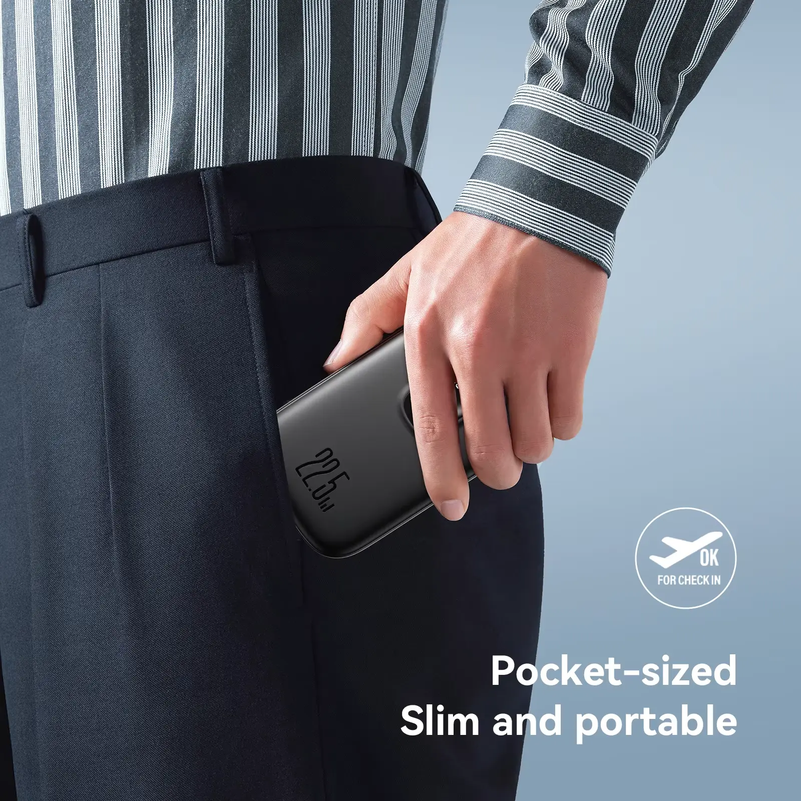 Picture of JOYROOM JR-PBF17 PD 22.5W Fast Charging 10000mAh High Capacity Power Bank with Type C Cable - Black