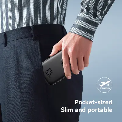 Picture of JOYROOM JR-PBF17 PD 22.5W Fast Charging 10000mAh High Capacity Power Bank with Type C Cable - Black