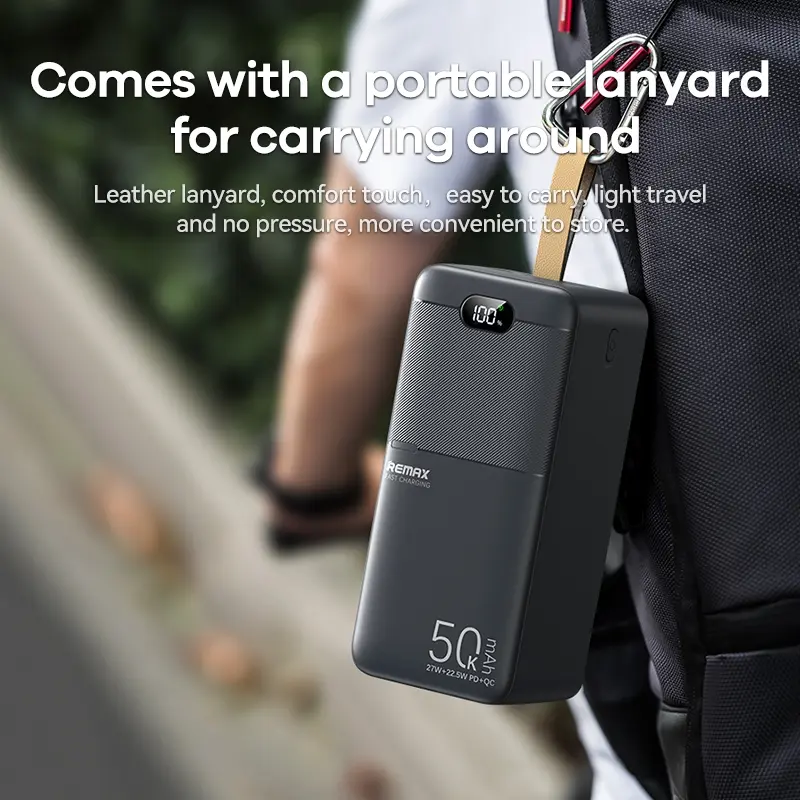 Picture of Remax RPP-117 Piloteer Series 50000mAh 27W Fast Charging (PD 27W+QC 22.5W) Power Bank - Black - Black