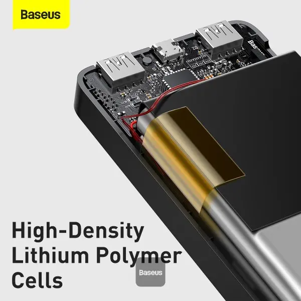 Picture of Baseus Bipow 15W Fast Charging Digital Display 10000mAh Power bank - Black - Black
