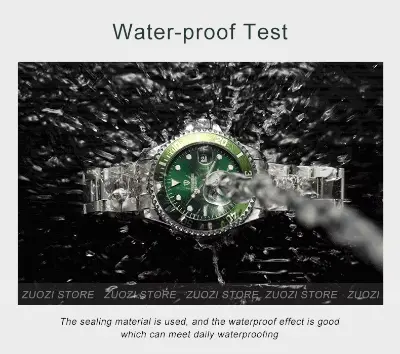 Picture of Tevise Top Brand Men Mechanical Automatic Fashion Luxury Watch- Silver-Green - Silver Green