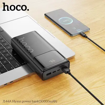 Picture of Original HOCO J144A 15W Fast Charging Travel Charger 30000mAh Powerbank with LED Digital Display - Black
