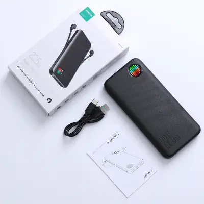 Picture of JOYROOM JR-L014 22.5W Fast Charging Power Bank with Dual Cables 10000mAh Powerbank-Black - Black