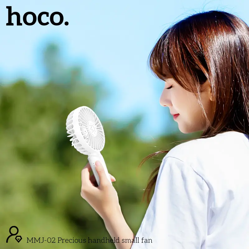 Picture of Hoco Portable Hand Carry Mini Handheld Fan - White - White
