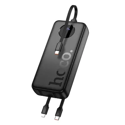 Picture of HOCO J132A 22.5W+PD20W Portable High Capacity Fast Charging  20000mAh Power Bank With 3 Cables - Black - Black