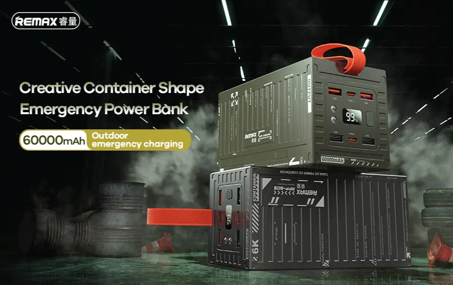 Picture of REMAX - RPP-609 PRO Container Series PD+QC Fast Charging 60000mAh Power Bank ( 20W+22.5W ) With Troch Light - Grey - Grey