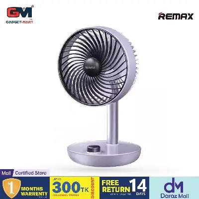 Picture of Remax RS-ZF07 Retro Vintage Desktop 3600mAh Large Battary Rechargable Oscillating Head Fan - Purple