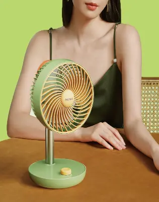 Picture of Remax RS-ZF07 Retro Vintage Desktop 3600mAh Large Battary Rechargable Oscillating Head Fan - Purple