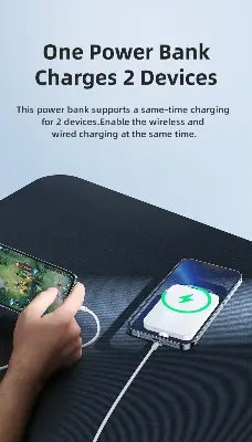 Picture of Remax Rpp-65 Magnetic Wireless Power Bank 10000Mah Magnet Wireless Charger Powerbank - White