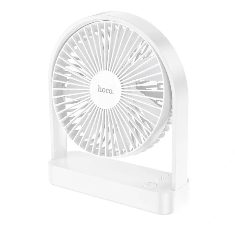 Picture of Hoco HX65 Ultra Thin 2000mAh Rechargable Table Fan - White - White