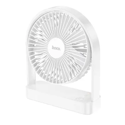 Picture of Hoco HX65 Ultra Thin 2000mAh Rechargable Table Fan - White - White