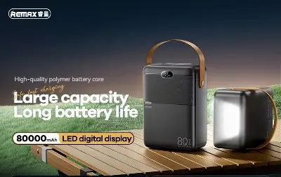 Picture of REMAX - RPP-118 Piloteer Series 80000mAh PD+QC Fast Charging Power bank (PD 27W+QC 22.5W) - Grey - Grey