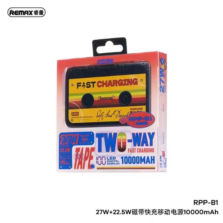 Picture of Remax RPP-B1 27W + 22.5W Fast Charging Power Bank 10000mAh Portable Powerbank - Black