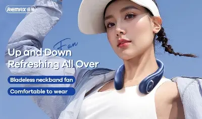 Picture of Remax F23 Bladeless Rechargeable Neck Fan - Blue