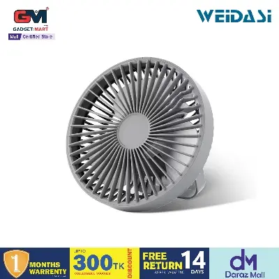 Picture of Weidasi WD-278 Portable 3 Speed Table Fan Powerful Air Cooler Stand Ceiling Camping Fan Desktop Fan - Grey