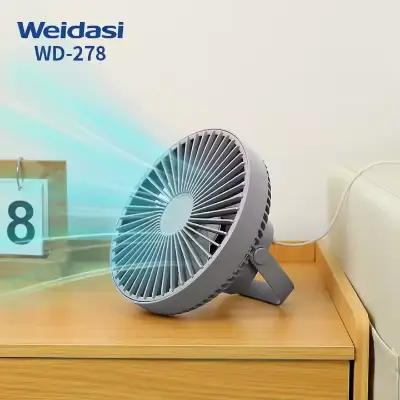 Picture of Weidasi WD-278 Portable 3 Speed Table Fan Powerful Air Cooler Stand Ceiling Camping Fan Desktop Fan - Grey