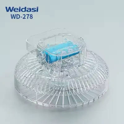 Picture of Weidasi WD-278 Portable 3 Speed Table Fan Powerful Air Cooler Stand Ceiling Camping Fan Desktop Fan - Grey