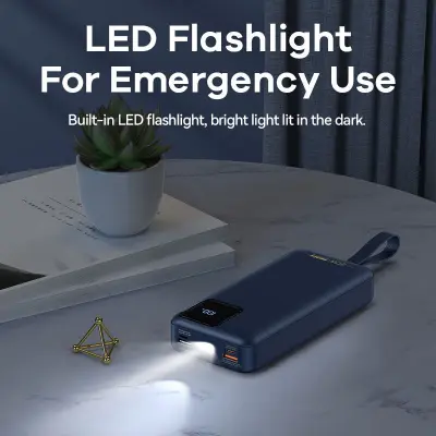 Picture of Remax RPP-550 22.5W Type-C Fast Charge 30000mAh Larger Capacity Outdoor Travel Charger Powerbank With LED Lighting - Blue