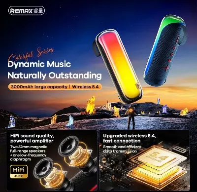 Picture of REMAX Glamorous Series RB-M13 Portable Wireless Speaker Outdoor Mini Speaker - Black