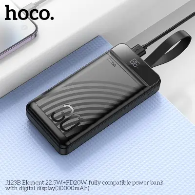 Picture of HOCO MMJ-26 Element 22.5W+PD20W Digital Display Fast Charging 30000mAh Big Capacity Power Bank - Black - Black