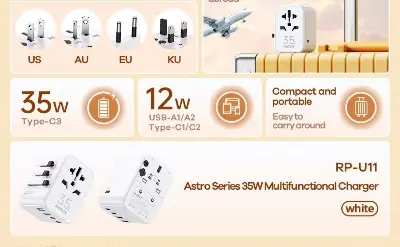 Picture of REMAX RP-U11 Astro Series 35W Multifunctional Charger - White
