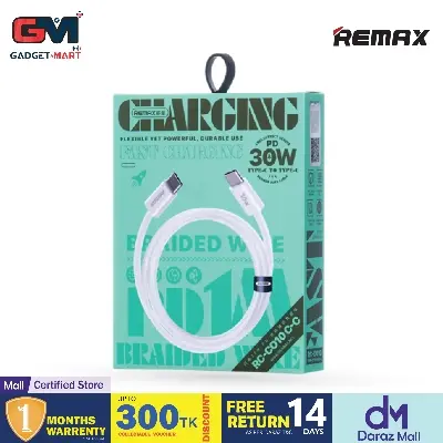 Picture of REMAX RC-C010 Chelectricy Series 30W PD Fast Charging Braided Data Cable - Black - White