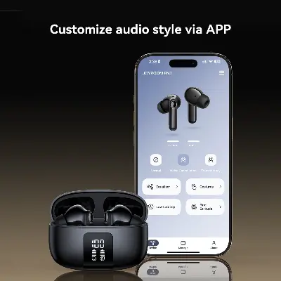 Picture of JOYROOM JR-FN3 ANC+ENC Active Noise Cancelling Wireless Earbuds - Black - Black