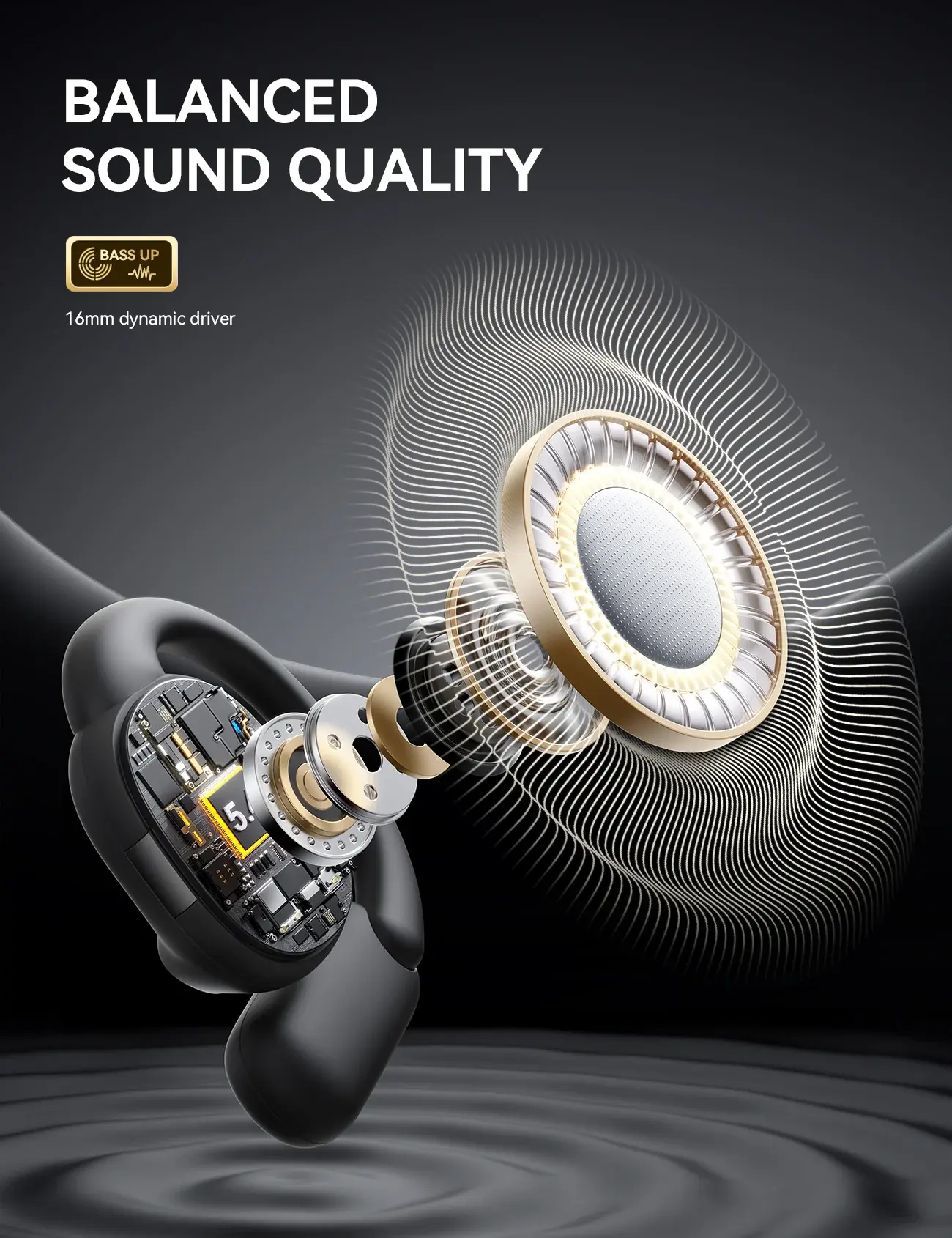 Picture of JOYROOM JR-OE4 Open-Ear True Wireless Headphones-Black - Black