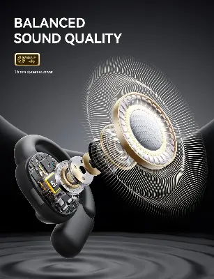 Picture of JOYROOM JR-OE4 Open-Ear True Wireless Headphones-Black - Black