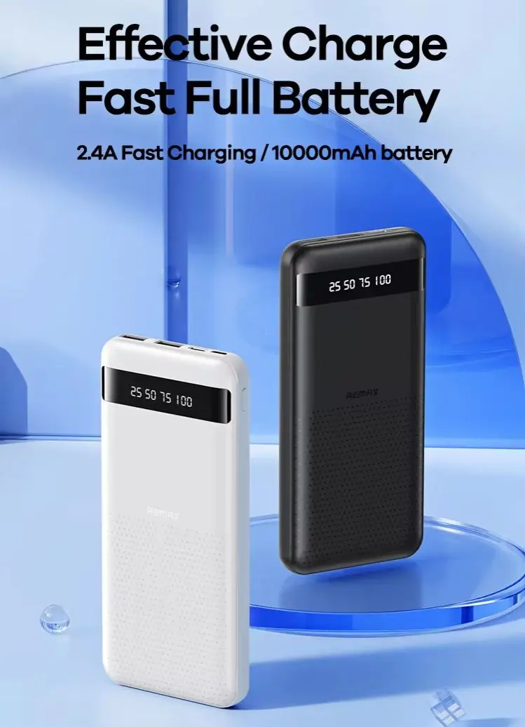 Picture of REMAX RPP-10 Hintom Series 2.4A Fast Charging 10000mAh Power Bank -Black - Black