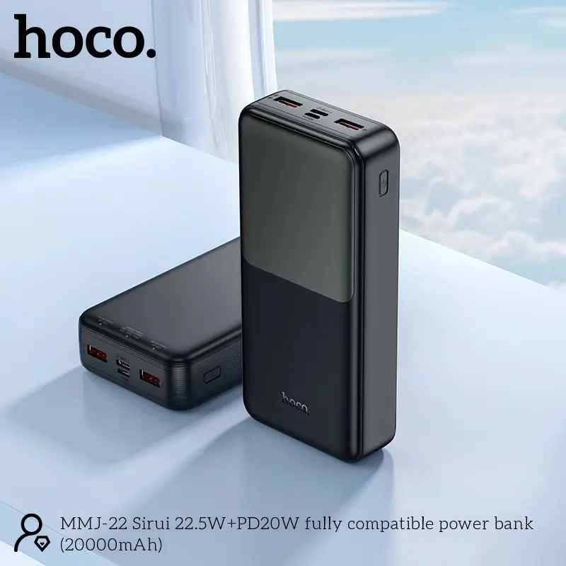 Picture of Hoco MMJ22 Sirui 22.5W+PD20W Fast Charging 20000mAh Power Bank - Black - Black