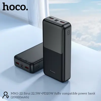 Picture of Hoco MMJ22 Sirui 22.5W+PD20W Fast Charging 20000mAh Power Bank - Black - Black