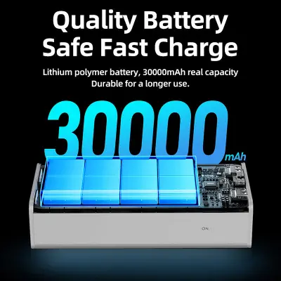 Picture of Remax RPP- 320 20W+22.5W Super Fast Charging 30000 mAh Compact Powerbank  With Camping LED Light - Black