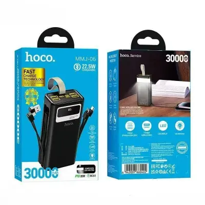 Picture of Hoco MMJ06 22.5W Fully Compatible 30000mAh Power Bank- Black - Black