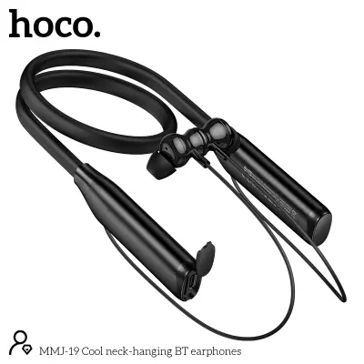 Picture of Hoco MMJ19 Long Lasting Battery Life Bluetooth Neck Mounted Earphone | 200-Hour Talk/Music Time - Black - Black