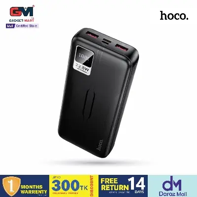 Picture of Hoco MMJ-16 Resolute 22.5W Fast Charging 20000mAh Fully Compatible Powerbank with Digital Display - Black - Black