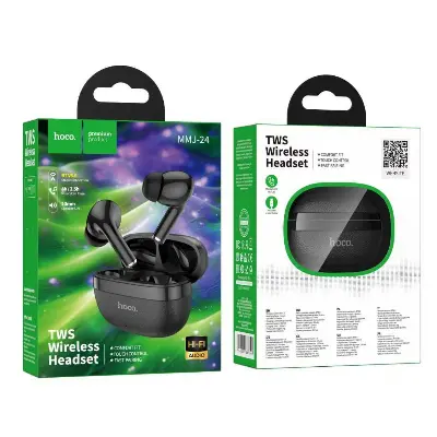 Picture of Hoco MMJ-24 Cool Lather Texture Bluetooth Headset Earbuds - Black - Black