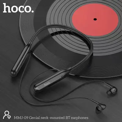 Picture of Hoco MMJ-09 Ultra 120 Hour Talk & Music Time & 500-Hour Standby Wireless Neckband - Black - Black