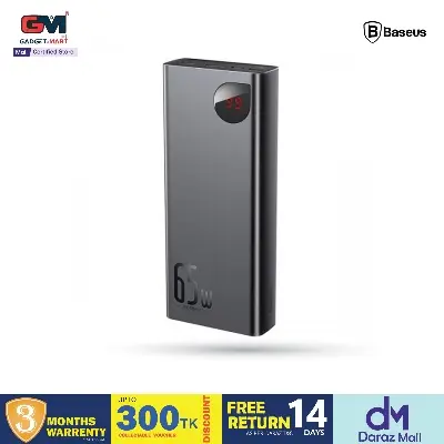 Picture of Baseus Adaman Metal Digital Display 65W Quick Charge 20000mAh Power Bank - Black - Black