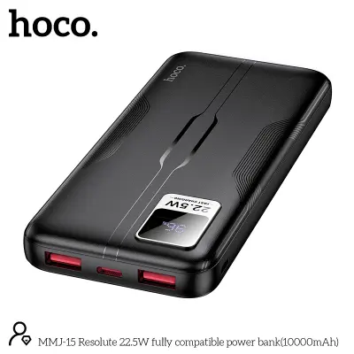 Picture of Hoco MMJ-15 Resolute 22.5W Fast Charging 10000mAh Power Bank - Black - Black