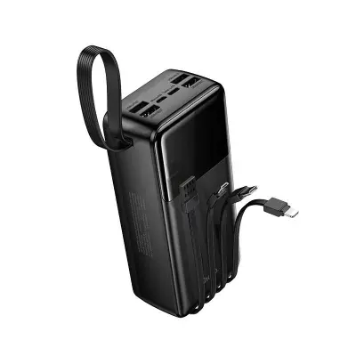 Picture of Hoco MMJ-13 Intelligence Balance 30000mAh Power Bank with Built in 4 Cables - Black - Black
