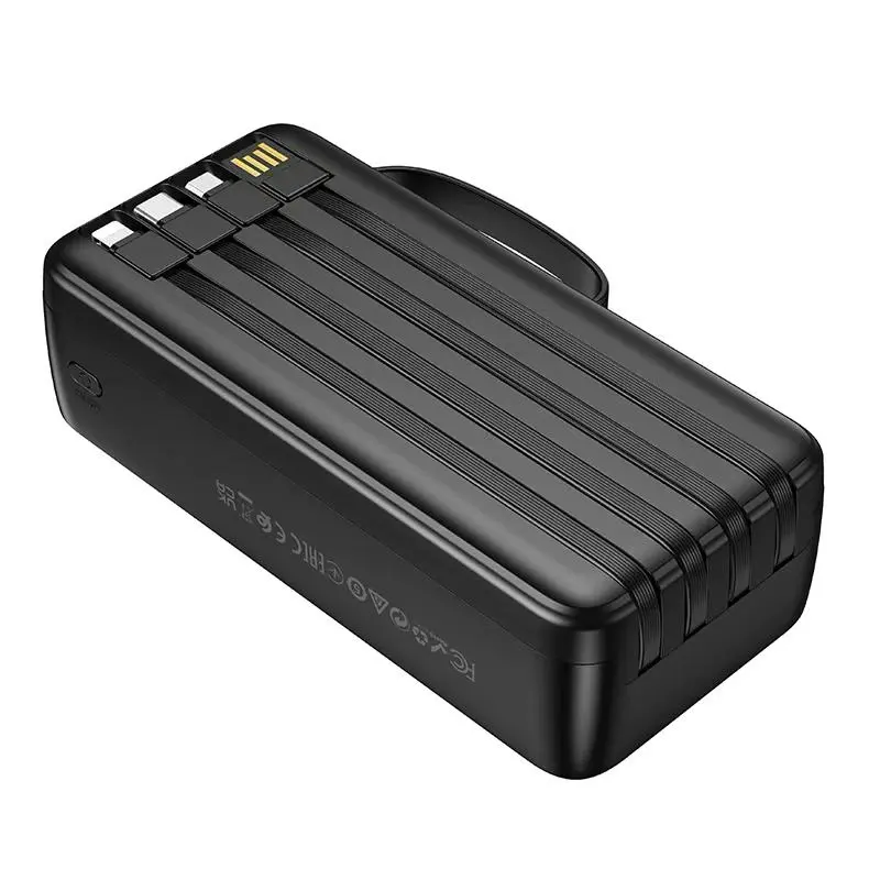 Picture of Hoco MMJ-13 Intelligence Balance 30000mAh Power Bank with Built in 4 Cables - Black - Black