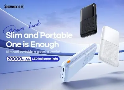 Picture of Remax RPP-26 Type-C & Micro USB  2 Inputs 20000mAh Power Bank - Black/White