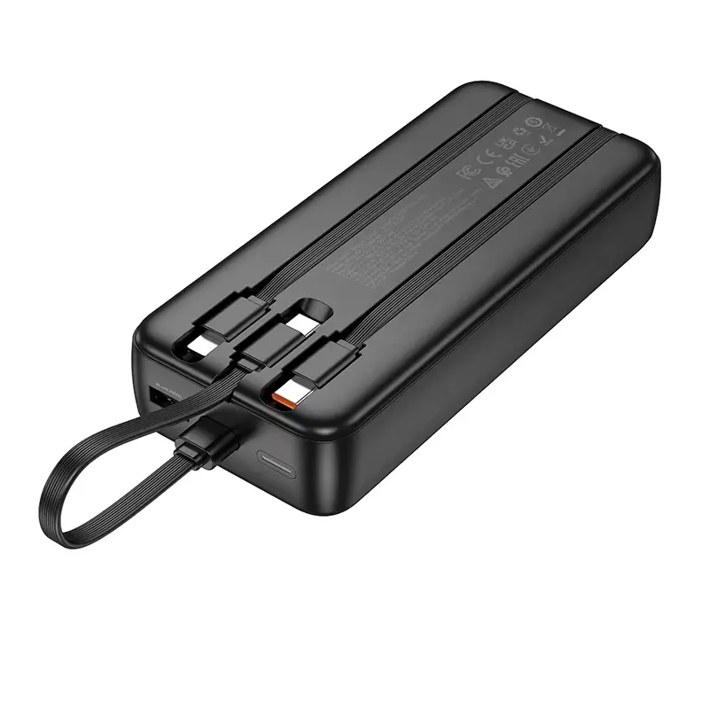 Picture of HOCO J132A 22.5W+PD20W Fast Charging 20000mAh Capacity Power Bank With 3 Cables - Black - Black