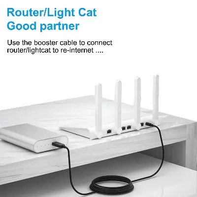 Picture of Powerbank to Router and Onu Step UP Module DC 5V to DC 9V/12V USB Converter Adapter Cable (2.1x5.5mm Plug)