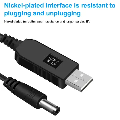 Picture of Powerbank to Router and Onu Step UP Module DC 5V to DC 9V/12V USB Converter Adapter Cable (2.1x5.5mm Plug)