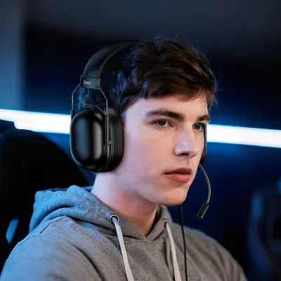 Picture of Hoco W113 Dynamic Gaming Headphones | 7.1 Surround Sound | 50mm Drivers | USB Connection - Black